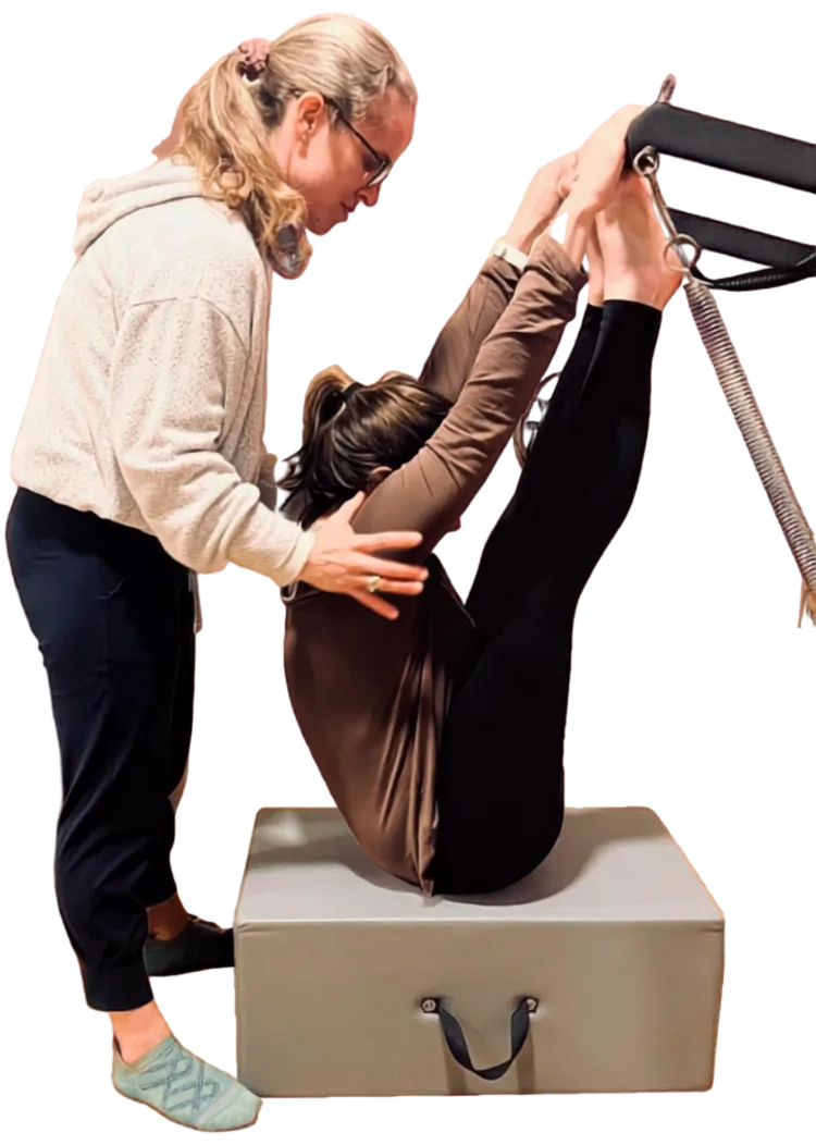 person stretching